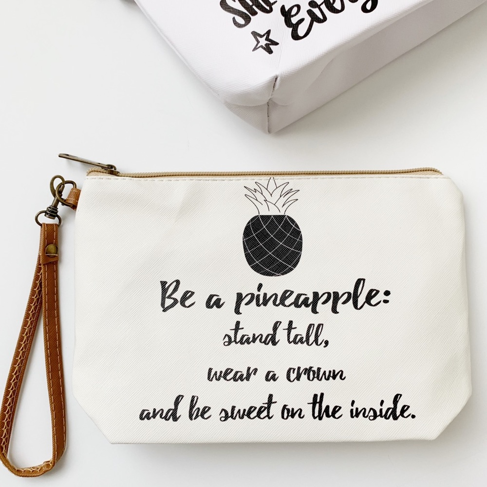 BE A PINEAPPLE, STAND TALL Vegan Wristlet